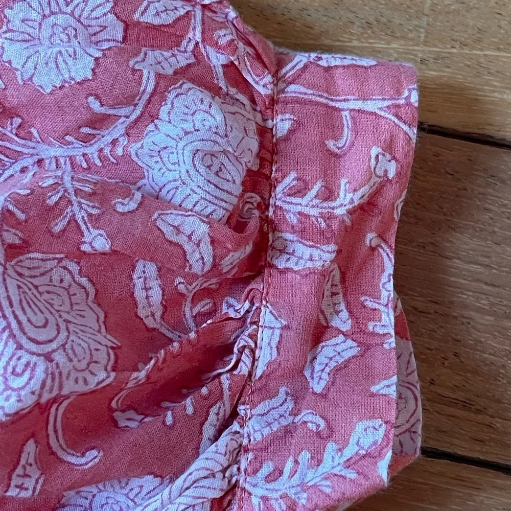 Dolma Raya Floral Mini Dress Small Pink Boho Tassel Tie Peasant Tunic - Picture 5 of 12
